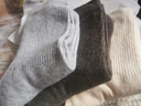美利奴羊毛襪子女春秋款中筒襪10A抗菌防臭秋冬保暖女士無(wú)骨長(cháng)襪 【36%羊毛保暖-3雙裝】 1淺灰+1白色+1咖啡 曬單實(shí)拍圖