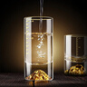 盧咖芮斯二兩金山白酒杯水晶玻璃金箔100ml酒盅帶刻度2兩杯酒具 金山2兩杯+杯架100ml6只 曬單實(shí)拍圖