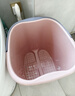 福愛(ài)家大號加深36cm泡腳桶洗腳桶洗腳盆足浴盆桶泡腳盆提水桶粉色 曬單實(shí)拍圖