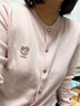 Teenie Weenie【趙露思同款|四季針織】小熊女圓領(lǐng)綿羊毛衣開(kāi)衫 A-粉色 M 曬單實(shí)拍圖