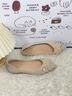 卓詩(shī)尼平底單鞋女2026春新款法式軟底秀禾絕美結婚瓢鞋宴會(huì )尖頭新娘婚鞋 香檳金 37 曬單實(shí)拍圖