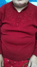 彩羊恒源祥媽媽100%純羊毛衫上衣中年內搭毛衣中老年人婆婆秋冬裝打底 酒紅色 5XL 建議160-175斤穿 曬單實(shí)拍圖