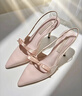 CHARLES&KEITH緞面蝴蝶結尖頭高跟涼鞋女生日禮物送女友CK1-60361556 Light Pink淺粉色 39 曬單實(shí)拍圖