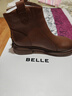 百麗（Belle）舒適瘦瘦休閑靴女冬季新款款商場(chǎng)同款羊皮復古靴B7E1DDD5 棕色-單里 38 (240mm) 曬單實(shí)拍圖