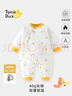 翹腳鴨（Tiptoe Duck）嬰兒衣服40g新生兒連體衣加厚夾棉服保暖秋冬季滿(mǎn)月寶寶純棉睡衣 曬單實(shí)拍圖