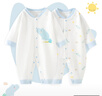 翹腳鴨嬰兒衣服新生兒連體衣嬰幼兒滿(mǎn)月男女寶寶爬爬服純棉睡衣春秋季90 曬單實(shí)拍圖