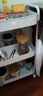卓博落地置物架推車(chē)客廳收納架零食架儲物架廚房層架SJ17白色3層 曬單實(shí)拍圖