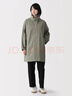MUJI 女式 不易沾水防紫外線(xiàn)可折疊風(fēng)帽長(cháng)大衣 女裝外套春季 BD11YC6S 煙熏綠色 M (160/84A) 曬單實(shí)拍圖