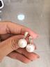 白嵐愛(ài)迪生珍珠耳墜女925銀耳釘輕奢時(shí)尚簡(jiǎn)約氣質(zhì)感生日禮物送老婆 愛(ài)迪生珍珠耳墜（12-13mm） 曬單實(shí)拍圖