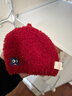 檸檬寶寶嬰兒帽子秋冬兒童帽子男女童小月齡寶寶套頭帽保暖 波爾紅 S 曬單實(shí)拍圖