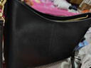 皮爾卡丹（pierre cardin）hobo包頭層小牛皮單肩斜挎女包生日禮物 黑色 禮盒裝 曬單實(shí)拍圖