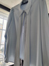 伯德小姐藍色襯衫女雪紡蝴蝶結飄帶職業(yè)穿搭正裝內搭上衣面試襯衣 曬單實(shí)拍圖
