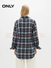 ONLY2025夏季新款松弛寬松翻領(lǐng)撞色格紋落肩長(cháng)袖襯衫女|125305024 H31 艾琳格紋 XS 曬單實(shí)拍圖