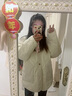 德瑪納【輕暖隨行】冬季葫蘆形絎線(xiàn)棉衣中長(cháng)款拼接口袋保暖舒適女式棉服 曬單實(shí)拍圖