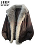 JEEP SPIRIT吉普美式座山雕毛領(lǐng)羽絨棉服男冬季保暖棉襖寬松外套 灰色 XL 曬單實(shí)拍圖