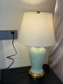 繁登堡（fandengbao）北歐陶瓷臺燈臥室床頭燈美式輕奢創(chuàng  )意客廳臺燈溫馨書(shū)房床頭柜燈 EA2129小號-約60CM高-鍍銅底座 按鈕開(kāi)關(guān)+單色暖光LED 曬單實(shí)拍圖