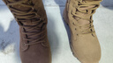 際華三零六六新式棕色作戰靴男作戰鞋高幫輕便側拉鏈登山鞋防砸耐磨真皮戶(hù)外靴 【旗艦款棕色靴-兩雙鞋墊】 40 碼（250） 曬單實(shí)拍圖