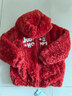 迪士尼女寶寶2026冬季毛絨外套兒童紅色拜年服連帽加絨加厚過(guò)年服冬裝 曬單實(shí)拍圖