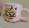 可愛(ài)fufu生日蛋糕馬克杯帶蓋勺陶瓷杯送女生高顏值有意義生日禮物 漢堡生日蛋糕杯+蓋+勺1個(gè)350ml 曬單實(shí)拍圖