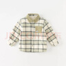 戴維貝拉【商場(chǎng)同款】?jì)和r衫2023秋冬男童加絨寶寶格子襯衣 曬單實(shí)拍圖