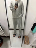 另約純棉華夫格睡衣男士春秋季新款100全棉長(cháng)袖假兩件家居服外穿套裝 灰白拼色 XL 曬單實(shí)拍圖