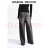 UR2026春季新款女裝復古潑墨闊腿水洗闊腿牛仔長(cháng)褲UWJ850107 黑色 27 曬單實(shí)拍圖