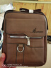袋鼠袋鼠單肩包男士包包豎款大小號男包商務(wù)休閑韓版斜挎包背包男 大號棕色【大容量超劃算】jd 曬單實(shí)拍圖