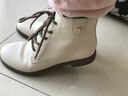 他她（TATA）休閑馬丁靴女平底短靴子冬7BJ48DD4 米白 35 曬單實(shí)拍圖