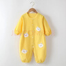 繽麗貓寶寶爬爬服秋冬款一體式連體罩衣哈衣爬行男童女童外穿防臟外套 連體罩衣-小白熊黃色 90cm 曬單實(shí)拍圖
