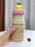 柏采雅兒童水杯tritan高顏值飲水瓶新款學(xué)生便攜可愛(ài)上學(xué)專(zhuān)用吸管杯子 白桃GOGO750ml+大耳朵掛件 曬單實(shí)拍圖