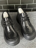 零度休閑皮鞋男鞋一腳蹬冬季新款復古百搭樂(lè )福鞋男厚底高幫商務(wù)正裝鞋 土黃色 【中幫款】 41 (255mm) 曬單實(shí)拍圖