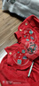 9i9兒童罩衣新年春節拜年服唐裝防臟吃飯衣防濺衣服長(cháng)袖反穿紅衣A230 曬單實(shí)拍圖
