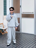 童裝男童套裝春秋裝2026新款運動(dòng)衛衣中大兒童衣服春秋款帥氣潮 灰色 150 曬單實(shí)拍圖