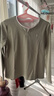 qwqh輕奢設計師品牌 假兩件t恤女士長(cháng)袖打底衫2025秋冬新款可外穿內搭 清水綠 XL 建議116-125斤 曬單實(shí)拍圖