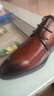 老人頭（LAORENTOU）皮鞋男士頭層皮英倫商務(wù)休閑鞋尖頭婚鞋工作正裝鞋 LA12371 棕 40 曬單實(shí)拍圖