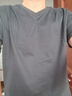 布先生春夏季短袖T恤男士純棉小白T純色內搭打底衫 石墨黑-V領(lǐng) L(175) 曬單實(shí)拍圖