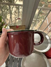 MUJI炻瓷 馬克杯 水杯杯子 桌面 帶把手 咖啡杯 家用  暗紅色 S 330ml 曬單實(shí)拍圖