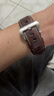istrap蘋(píng)果手表表帶瘋馬牛皮Apple Watch Ultra3/2手表帶S11/10/9/8/7/6/SE厚實(shí)真皮表鏈iWatch男士腕帶 巧克力【銀色配件 49MM表盤(pán)【適用iWatch Ul 曬單實(shí)拍圖