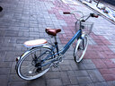 永久自行車(chē)成年人城市通勤自行車(chē)鋁合金變速學(xué)生男女士輕便上班騎單車(chē) 云青藍-7速【鋁合金車(chē)架】 26寸【適合155-175cm】 曬單實(shí)拍圖