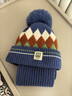G.duck兒童帽子男潮韓版字母毛線(xiàn)帽女童加厚保暖中大童帽子圍巾套裝冬款 深藍色 M標帽子+圍巾兩件套 6-12歲(均碼有彈力) 曬單實(shí)拍圖