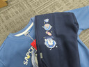 巴布豆（BOBDOG）男童套裝春秋裝潮酷帥氣時(shí)髦新款男孩衛衣兒童衣服 靛藍+藏青120 曬單實(shí)拍圖