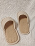 樸西真皮亞麻拖鞋女TPR底夏季情侶居家用室內防滑軟底不臭腳鱷魚(yú)皮拖 米白 39-40 曬單實(shí)拍圖