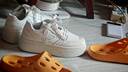 JIOESC厚底小白鞋女四葉草百搭增高松糕鞋運動(dòng)休閑板鞋ins春季新款顯高 米白色38碼 曬單實(shí)拍圖