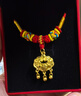 中國黃金（CHINA GOLD）黃金福字金鎖項鏈寶寶套裝足金長(cháng)命平安鎖吊墜嬰兒金飾周歲禮物 【今/次日達】平安鎖項鏈【紅繩】約1.4g 曬單實(shí)拍圖