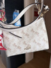 蔻馳（COACH）奧萊女士女包馬車(chē)圖案印花LAUREL 19號單肩包斜挎包流浪包禮物 IM/粉筆白色 混合色 曬單實(shí)拍圖