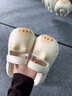 chedoir暹羅貓包頭拖鞋女夏季ins可愛(ài)貓咪防滑厚底沙灘涼拖鞋外穿 米白色【微足弓】 36-37 【適合36-37碼】 曬單實(shí)拍圖