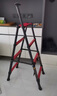 添禧家用伸縮人字梯加厚碳鋼梯子竹節梯便攜折疊梯多功能升降梯樓梯 加厚五步黑紅色（單扶手伸縮梯） 曬單實(shí)拍圖