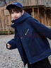 ASK JUNIOR兒童棉服男童冬中大童夾棉保暖棉衣外套青少年棉襖 藏青色 150 曬單實(shí)拍圖