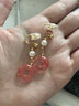 思梨南紅平安扣耳夾女國風(fēng)新中式手作串珠古風(fēng)國潮復古石無(wú)耳洞耳飾 W1075  曬單實(shí)拍圖