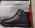 足力健冬季加絨靴子女保暖皮靴中老年棉皮鞋女士短靴女鞋 6283K黑色40 曬單實(shí)拍圖